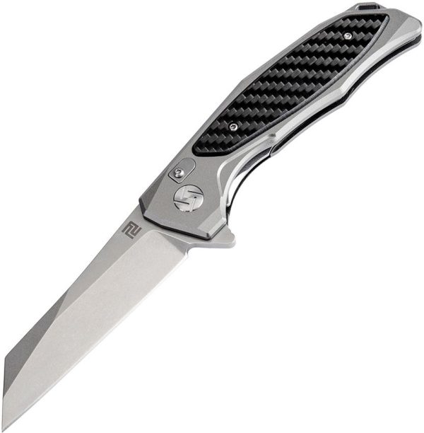 Artisan Megahawk Linerlock Folding Knife D2 Gray Carbon Fiber