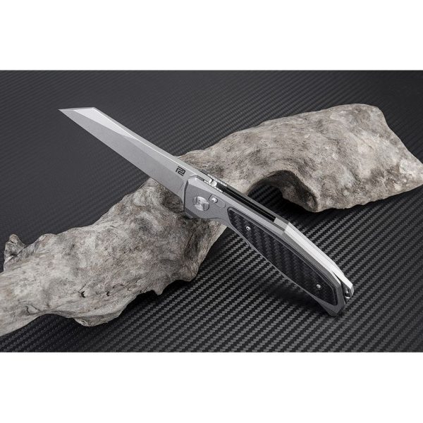 Artisan Megahawk Linerlock Folding Knife D2 Gray Carbon Fiber