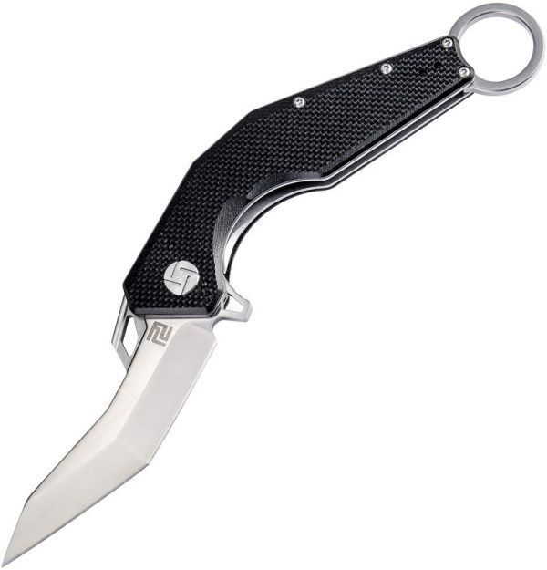 Artisan Cobra Linerlock Black D2 Folding Knife 3.75" Blade