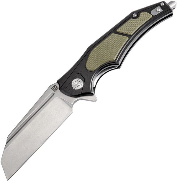 Artisan Apache Nomad Linerlock Green D2 Folding Knife