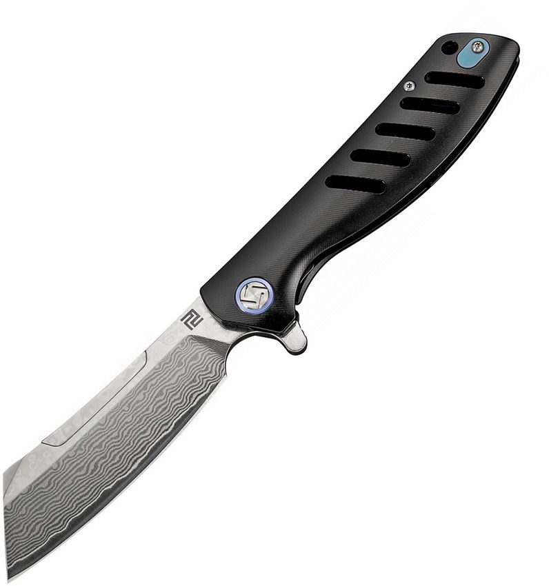 Artisan Tomahawk Framelock 3" Damascus Black Folding Knife