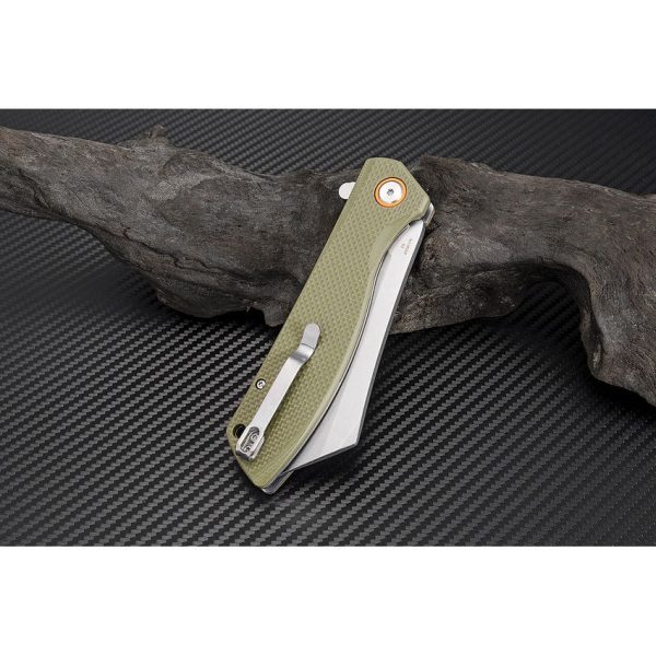 Artisan Tomahawk Linerlock Green D2 Folding Knife 3.75"