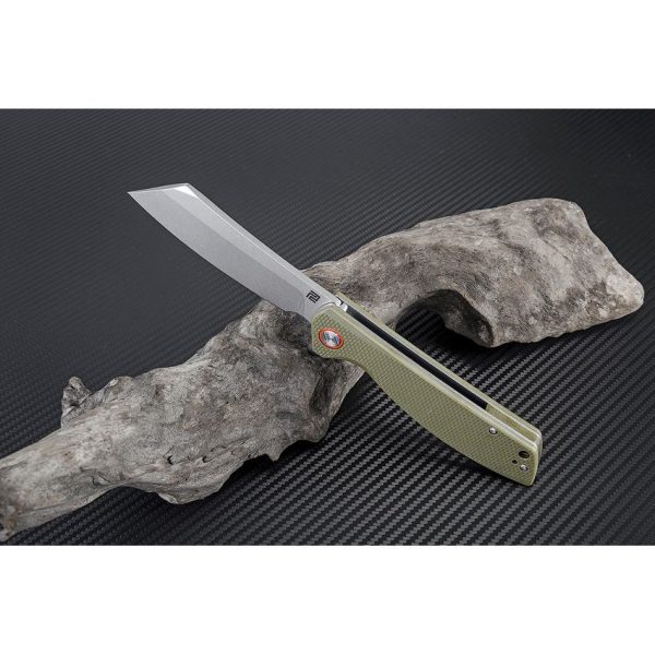 Artisan Tomahawk Linerlock Green D2 Folding Knife 3.75"