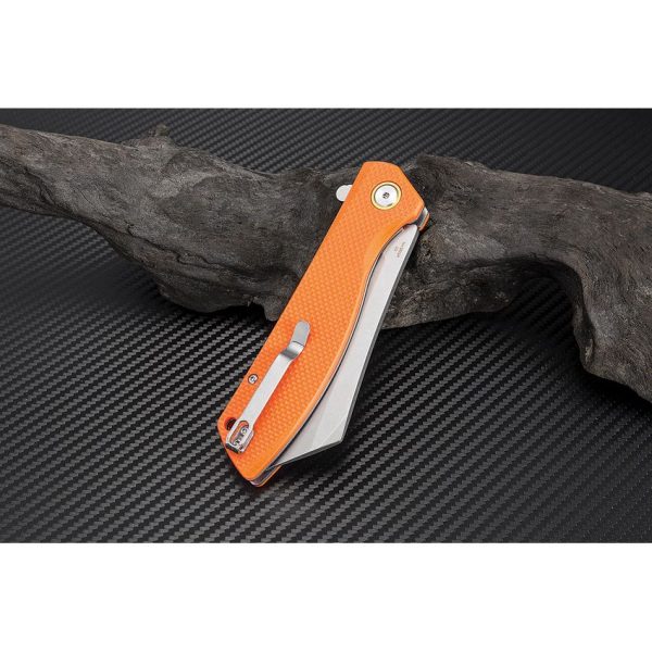 Artisan Tomahawk Linerlock Orange D2 Folding Knife 3.75"