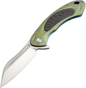 Artisan Immortal Framelock Blue S35VN Folding Knife Titanium