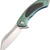 Artisan Immortal Framelock Blue S35VN Folding Knife Titanium