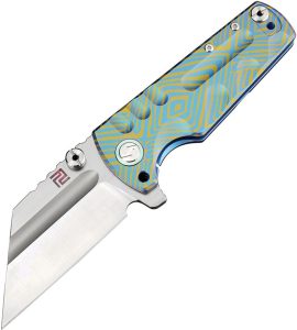 Artisan Proponent Framelock Blue S35VN Folding Knife Titanium