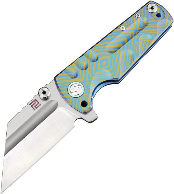 Artisan Proponent Framelock Blue S35VN Folding Knife Titanium