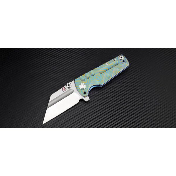 Artisan Proponent Framelock Blue S35VN Folding Knife Titanium