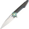 Artisan Archaeo Framelock Blue M390 Folding Knife Titanium