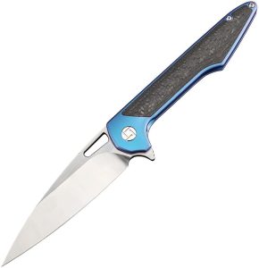 Artisan Archaeo Framelock Blue M390 Folding Knife 3.75"