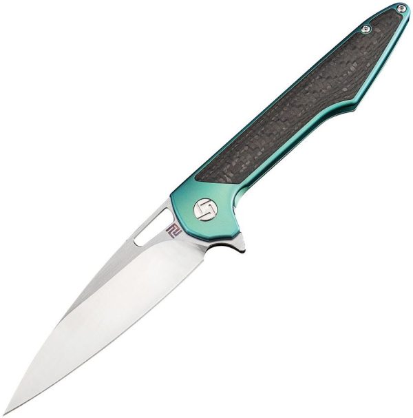 Artisan Archaeo Framelock Green M390 Folding Knife 3.75"