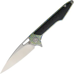 Artisan Small Archaeo Framelock Folding Knife M390 Blue Titanium