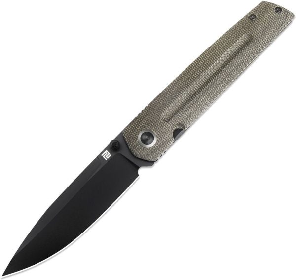 Artisan Sirius Linerlock Green Micarta Folding Knife 3.5" Blade
