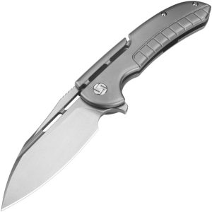 Artisan Valor Framelock Gray S35VN Folding Knife Titanium