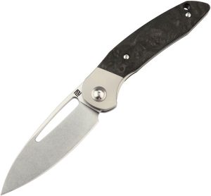 Artisan Tylos Framelock Folding Knife S35VN Marbled Carbon Fiber