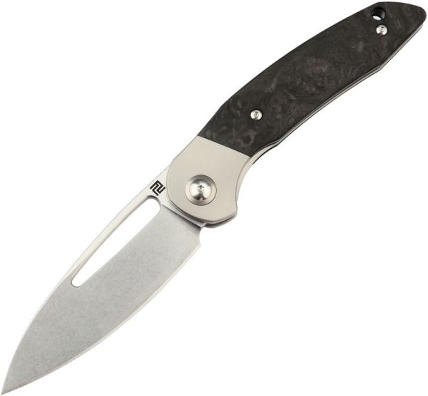 Artisan Tylos Framelock Folding Knife S35VN Marbled Carbon Fiber