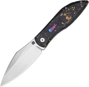 Artisan Weyden Framelock S90V Gold Flake Carbon Fiber Folding Knife