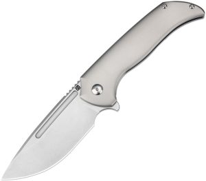 Artisan Trux Framelock Gray Ti S35VN Folding Knife 3.63"