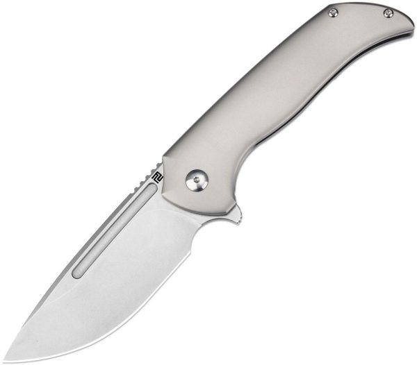 Artisan Trux Framelock Gray Ti S35VN Folding Knife 3.63"