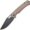 Artisan Revel Button Lock Folding Knife Brown FRN 3.5" Blade