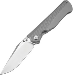 Artisan Caruso Framelock Gray S90V Folding Knife 3.5"