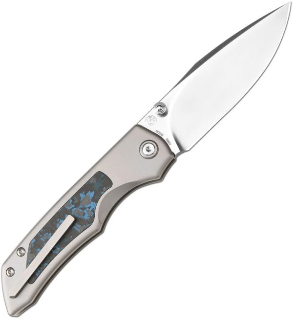 Artisan Wizard Button Lock Folding Knife S90V Gray Titanium