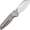Artisan Cleo Button Lock Ti Folding Knife S90V Wharncliffe Gray