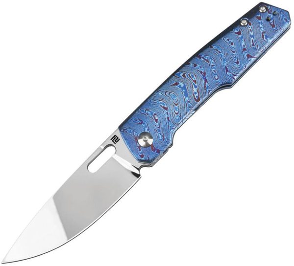 Artisan Gambit King Framelock Folding Knife S90V Timascus Ti