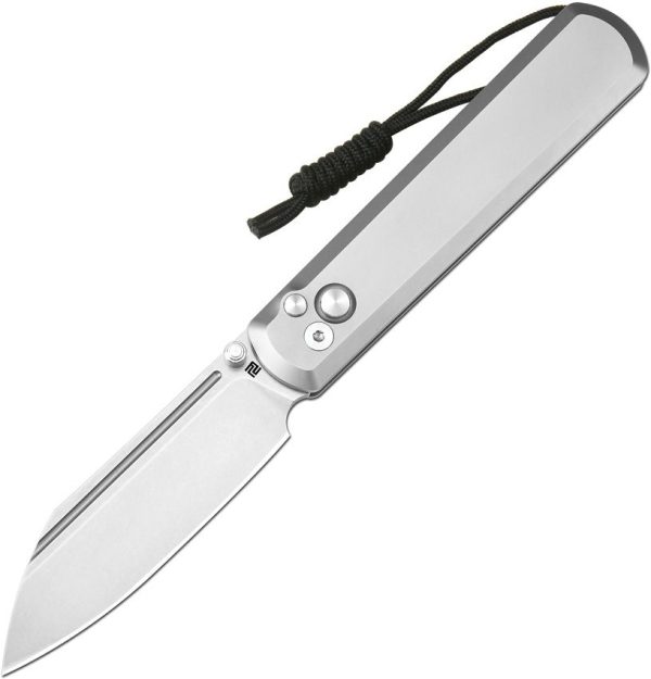 Artisan Holm Button Lock Ti S90V Stonewash Folding Knife Gray