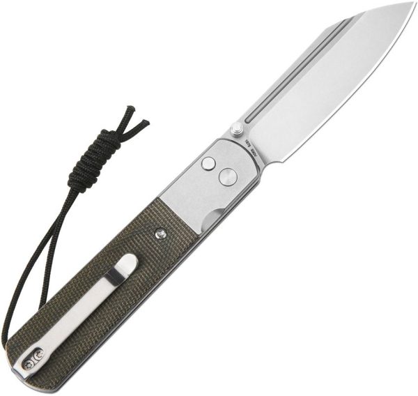 Artisan Holm Button Lock OD Folding Knife S90V Wharncliffe Green