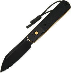 Artisan Holm Button Lock PVD Wharncliffe Folding Knife