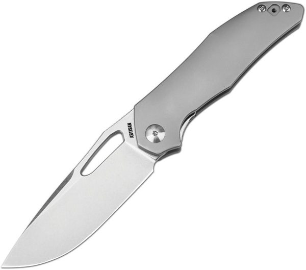 ATZ1880GGY.jpg Artisan Keras Framelock Gray S35VN Folding Knife Titanium
