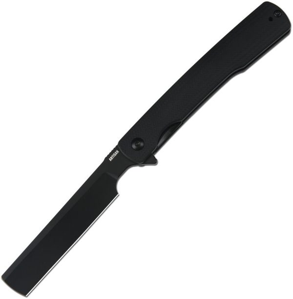 Artisan Orthodox Linerlock Black Folding Knife AR-RPM9 Steel