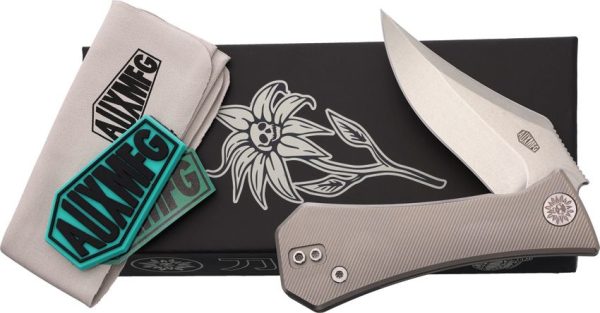 Auxiliary Manufacturing Pocket Bowie Framelock Titanium