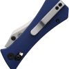 Auxiliary Manufacturing Pocket Bowie Crossbar Lock Folding Knife Blue