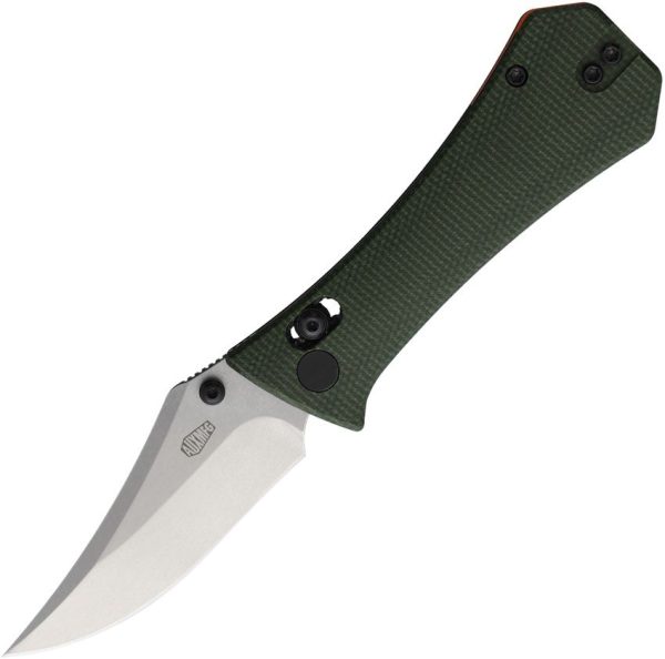 Auxiliary Manufacturing Pocket Bowie Crossbar Lock Green Folding Knife