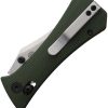 Auxiliary Manufacturing Pocket Bowie Crossbar Lock Green Folding Knife
