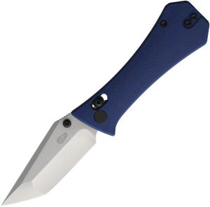 Auxiliary Manufacturing Coffin Tanto Crossbar Lock Folding Knife Blue