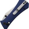 Auxiliary Manufacturing Coffin Tanto Crossbar Lock Folding Knife Blue
