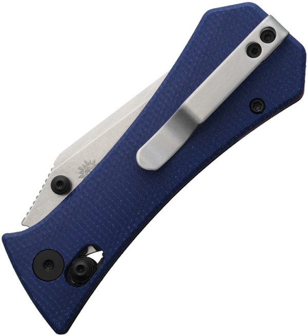 Auxiliary Manufacturing Coffin Tanto Crossbar Lock Folding Knife Blue