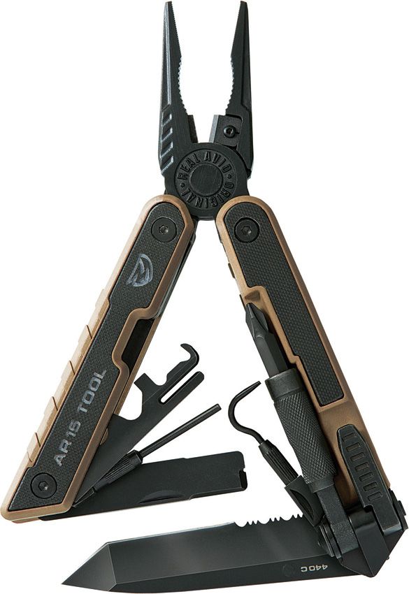 Real Avid AR15 Tool 14-in-1 Multi Tool 440C Serrated Tanto Blade