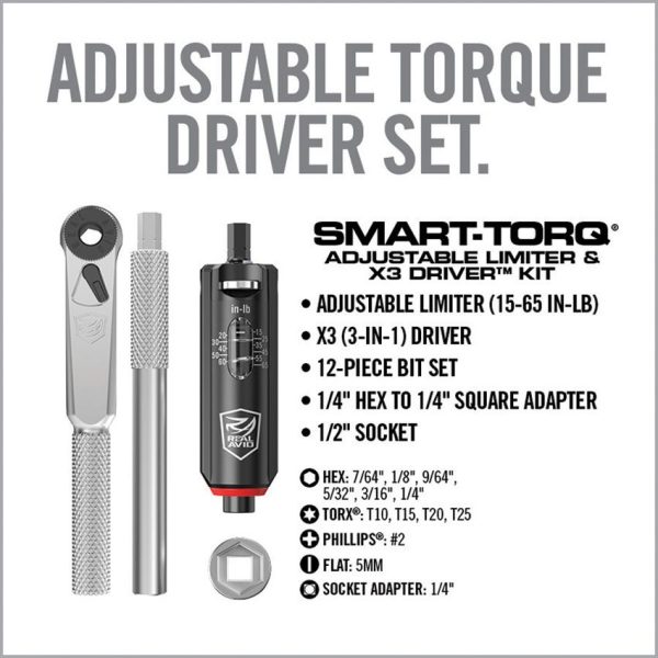 Real Avid Smart-Torq Adj Limiter Kit X3 Driver Torque Tool
