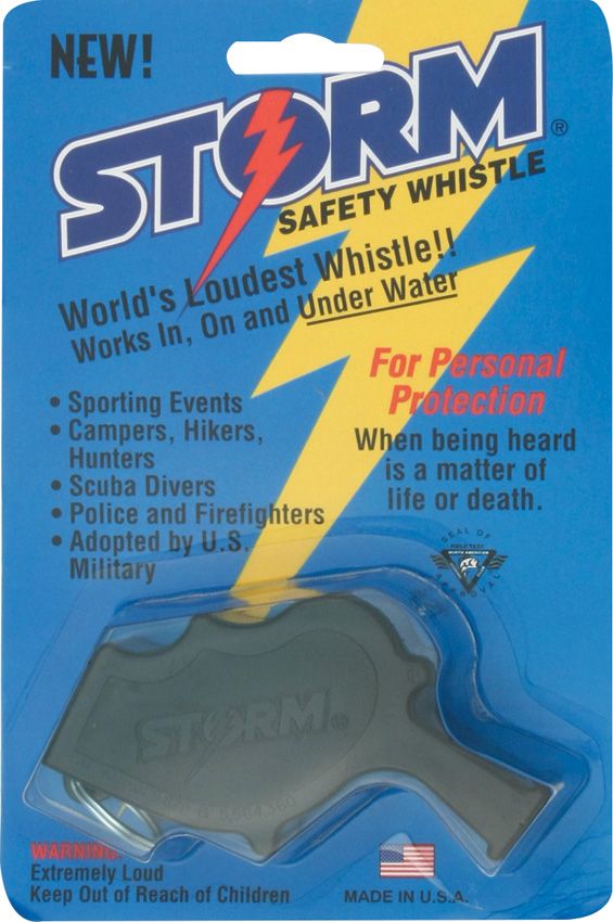 All Weather Storm Safety Whistle Black High-Impact