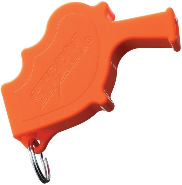 All Weather Storm Safety Whistle Orange with Lanyard