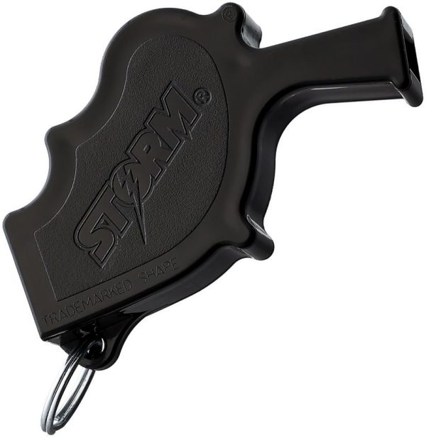 AW2BK.jpg All Weather Storm Safety Whistle Black with Lanyard