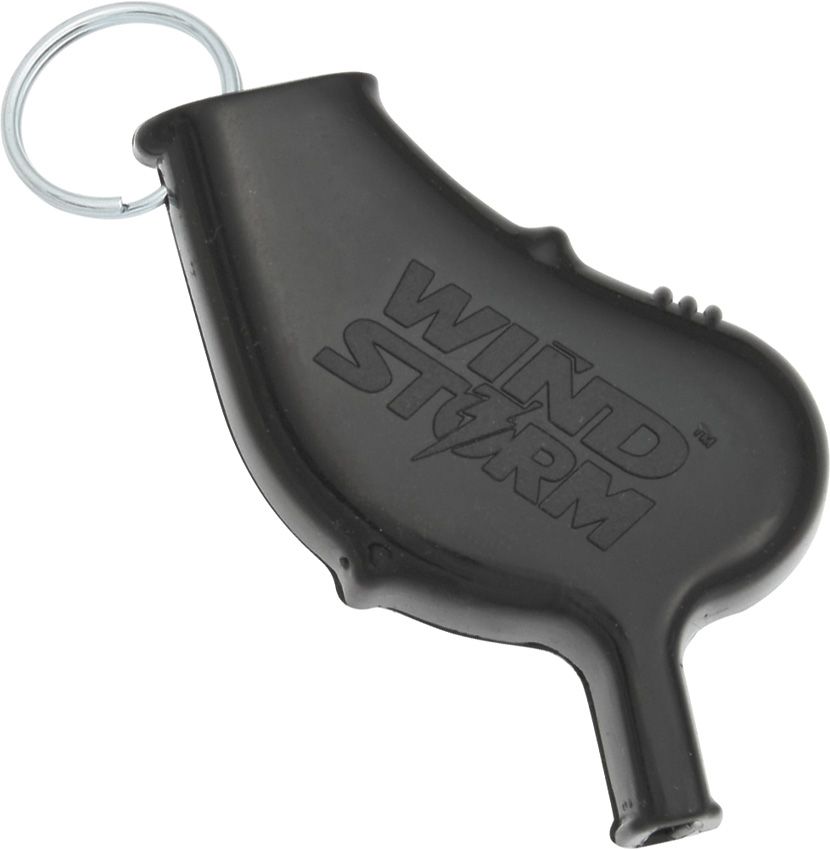 All Weather Safety Whistle Wind Storm Black 2 5/8" with Keyring