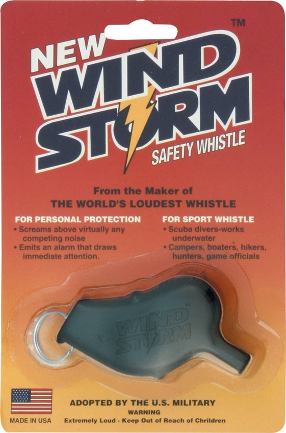 All Weather Safety Whistle Wind Storm Black - 2.625 inches