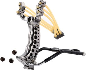 Mavik Gear Tactical Slingshot Silver Aluminum Frame EDC