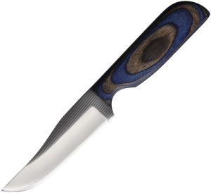 Anza 709R Fixed Blade Knife 4.13" Clip Point Blue Black Handle